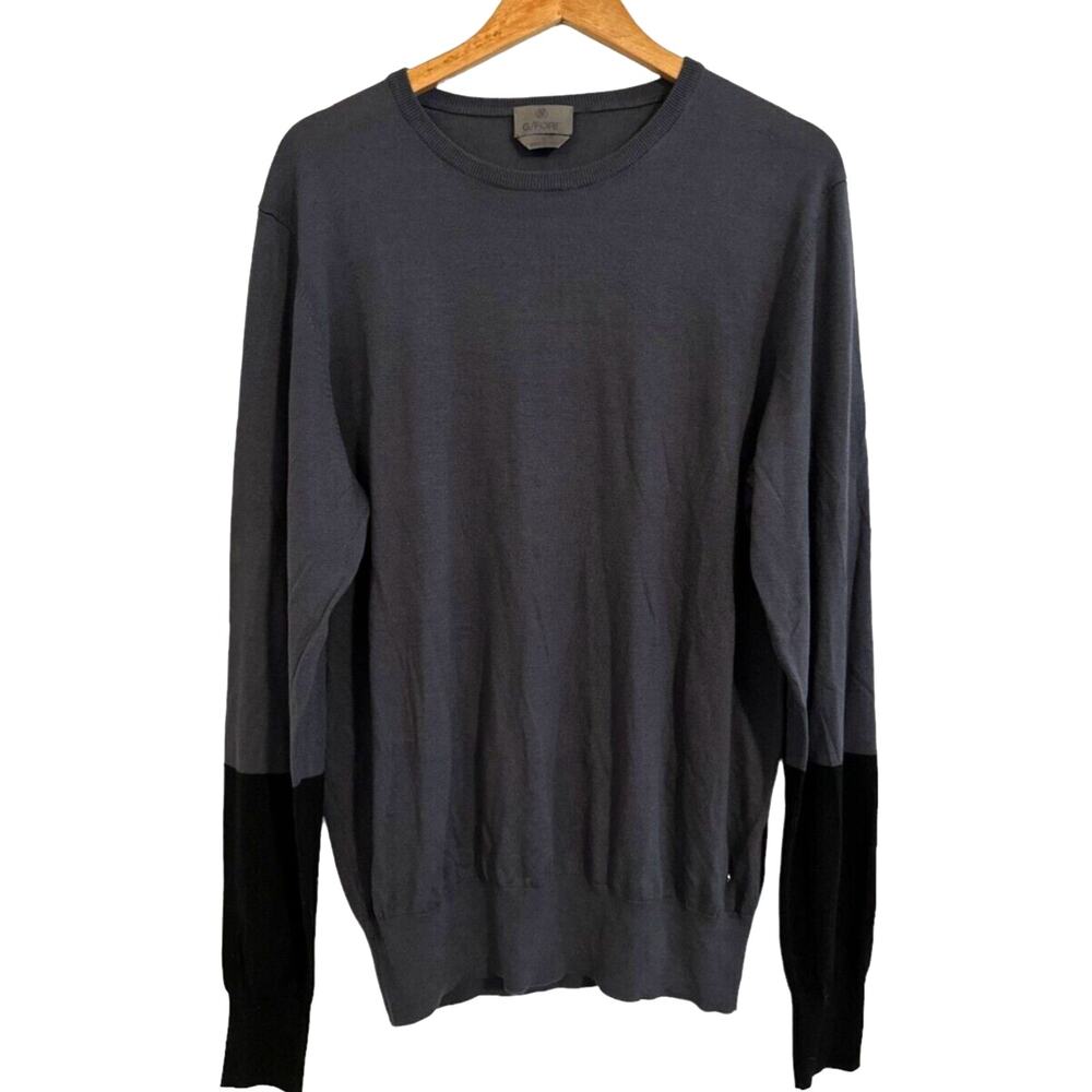 G/Force Size XL Sweater Jumper Pullover Color Block Tencel Silk Wool Golf Gray